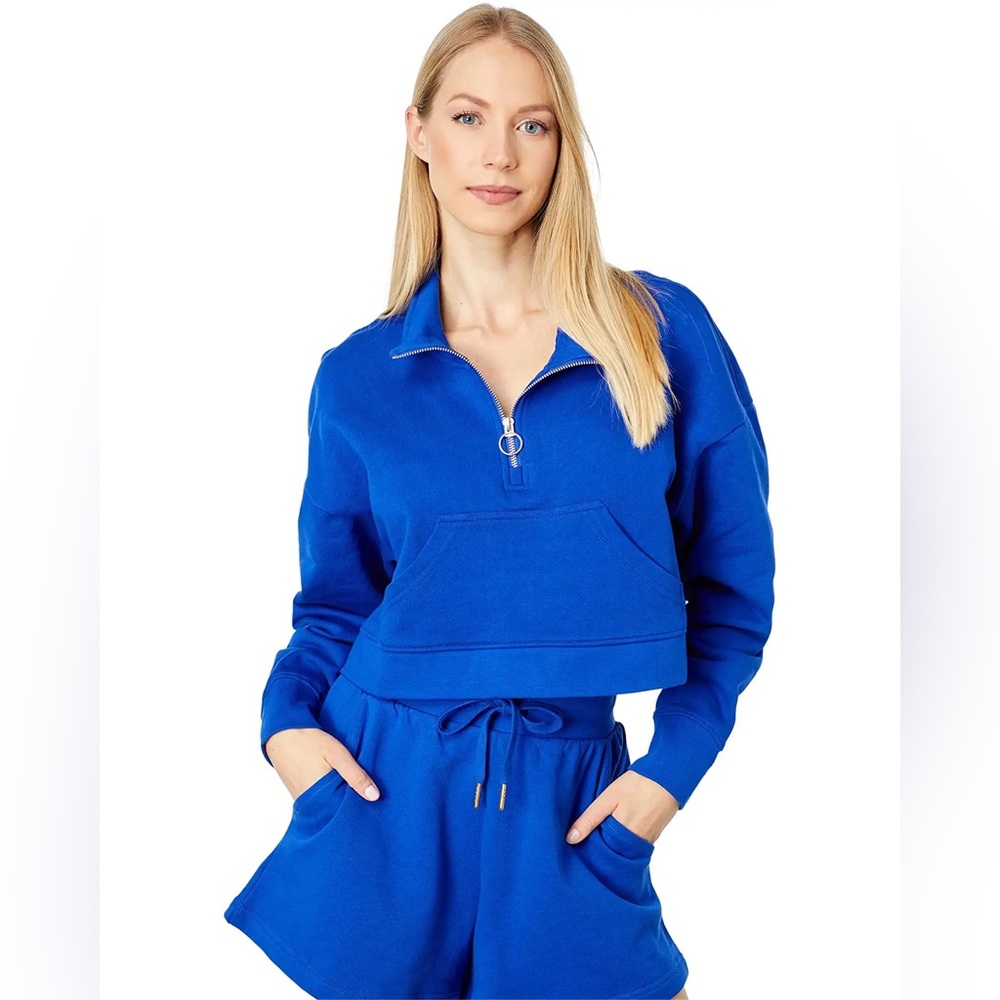 Nwot weworewhat cropped zip up sapphire size XS